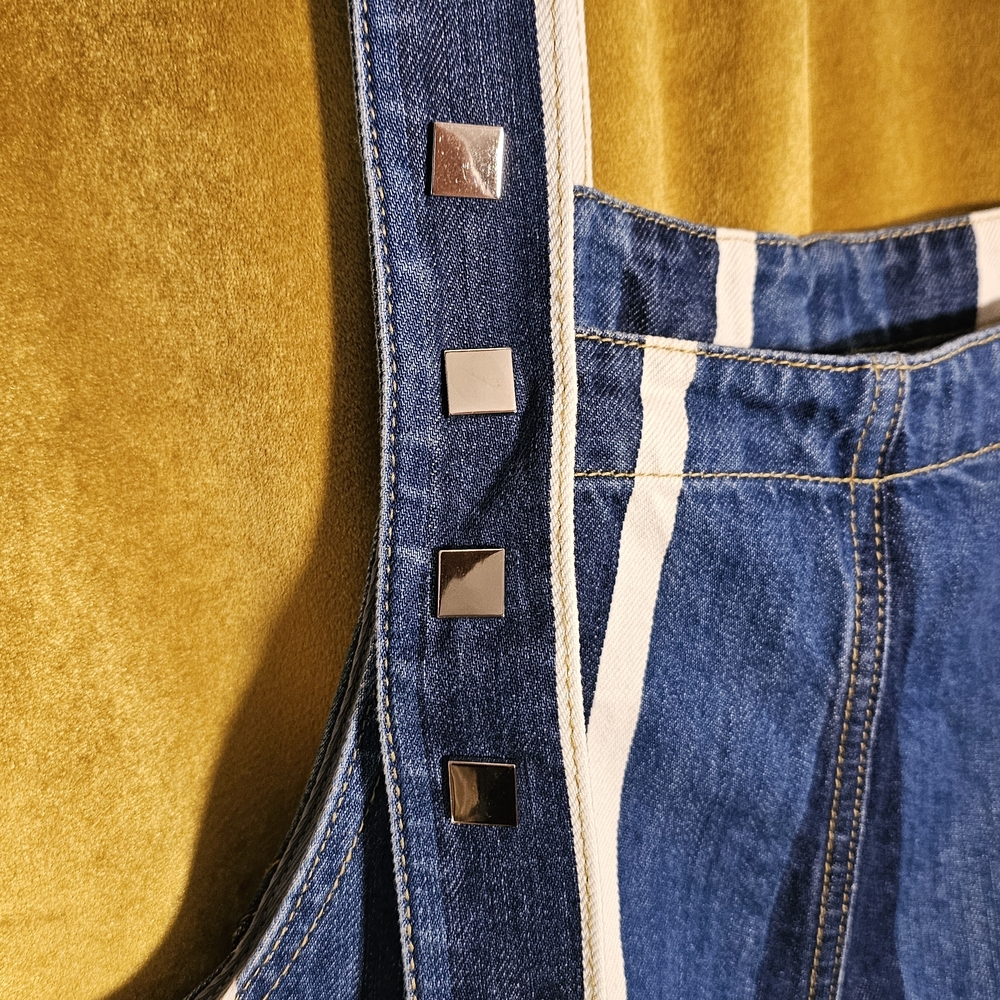 Blue and White Striped Jumpsuit - Picture 5 of 12